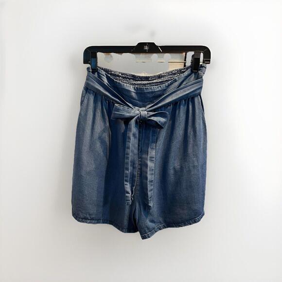 Penelope Rose Denim Paperbag Shorts With Pockets Size L‎ - Picture 1 of 4